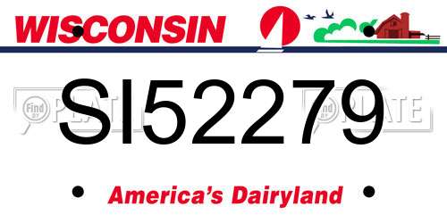 SI52279 Wisconsin License Plate