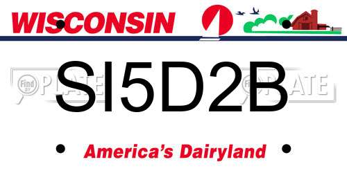 SI5D2B Wisconsin License Plate