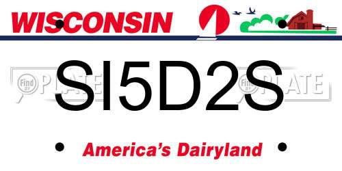 SI5D2S Wisconsin License Plate
