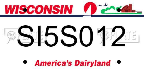 SI5S012 Wisconsin License Plate