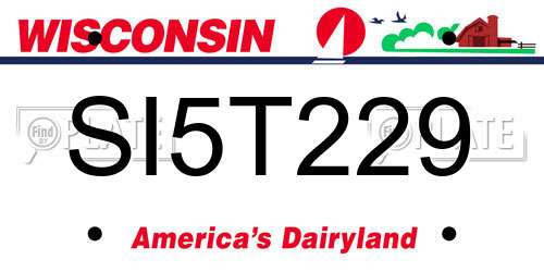 SI5T229 Wisconsin License Plate