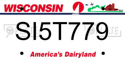 SI5T779 Wisconsin License Plate