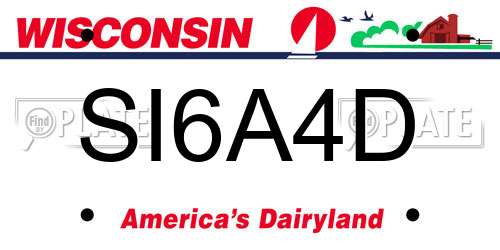 SI6A4D Wisconsin License Plate