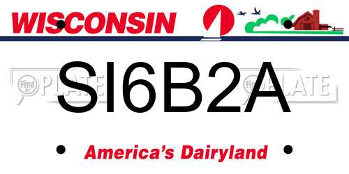 SI6B2A Wisconsin License Plate