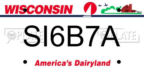 SI6B7A Wisconsin License Plate