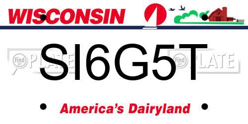 SI6G5T Wisconsin License Plate