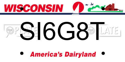 SI6G8T Wisconsin License Plate