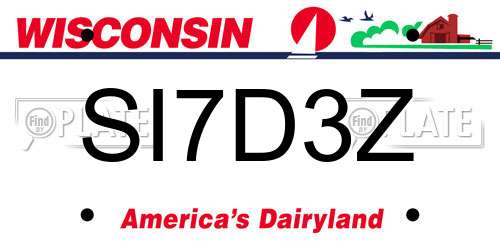 SI7D3Z Wisconsin License Plate