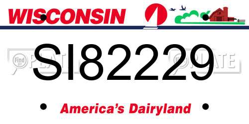 SI82229 Wisconsin License Plate