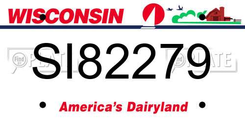 SI82279 Wisconsin License Plate
