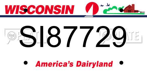 SI87729 Wisconsin License Plate