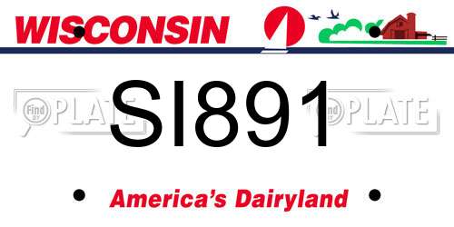 SI891 Wisconsin License Plate
