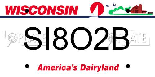 SI8O2B Wisconsin License Plate