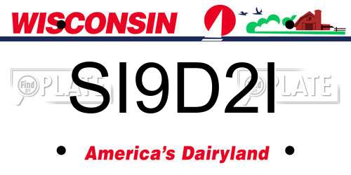 SI9D2I Wisconsin License Plate