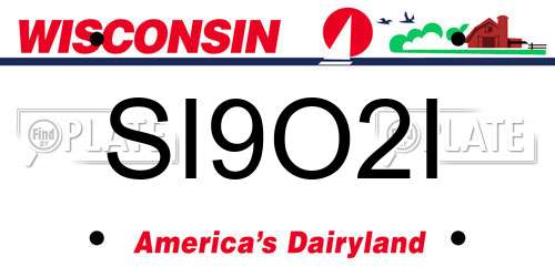 SI9O2I Wisconsin License Plate