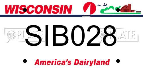 SIB028 Wisconsin License Plate