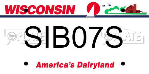 SIB07S Wisconsin License Plate
