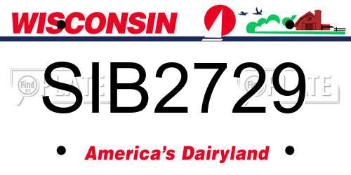 SIB2729 Wisconsin License Plate