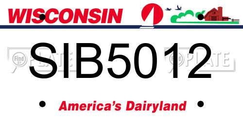 SIB5012 Wisconsin License Plate