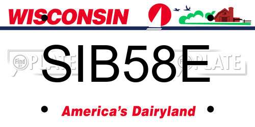 SIB58E Wisconsin License Plate