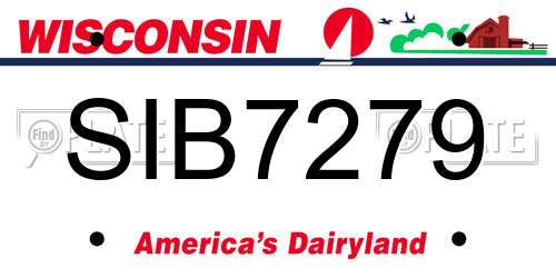 SIB7279 Wisconsin License Plate