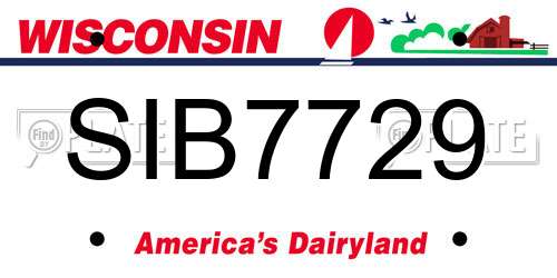 SIB7729 Wisconsin License Plate