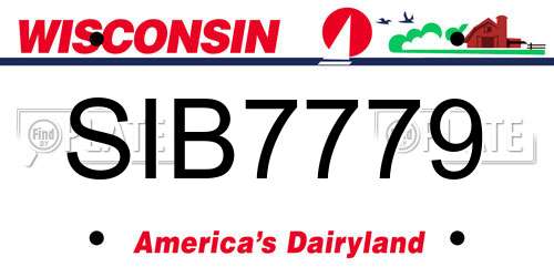 SIB7779 Wisconsin License Plate