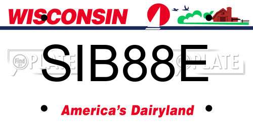 SIB88E Wisconsin License Plate