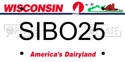 SIBO25 Wisconsin License Plate