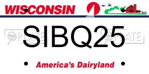 SIBQ25 Wisconsin License Plate