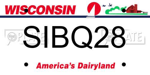 SIBQ28 Wisconsin License Plate