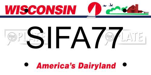 SIFA77 Wisconsin License Plate