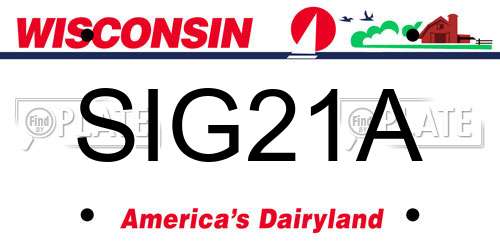 SIG21A Wisconsin License Plate