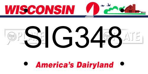 SIG348 Wisconsin License Plate
