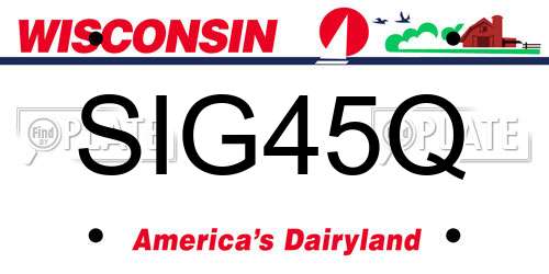 SIG45Q Wisconsin License Plate