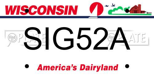 SIG52A Wisconsin License Plate