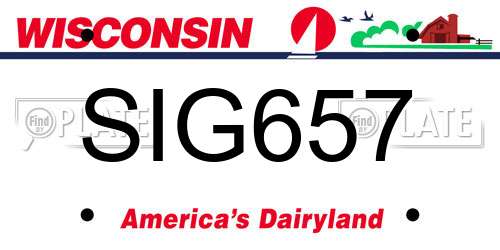 SIG657 Wisconsin License Plate