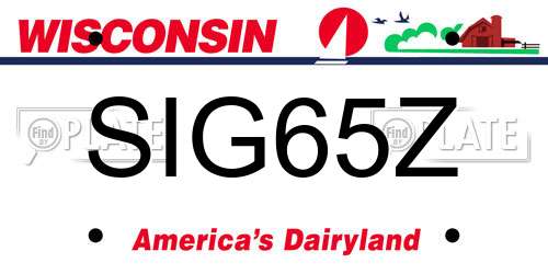 SIG65Z Wisconsin License Plate