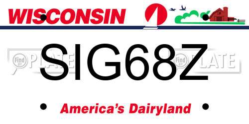 SIG68Z Wisconsin License Plate