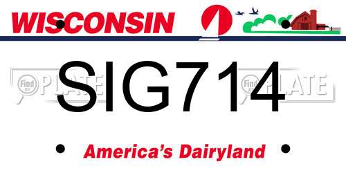 SIG714 Wisconsin License Plate