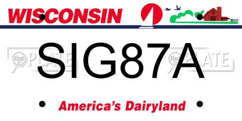 SIG87A Wisconsin License Plate