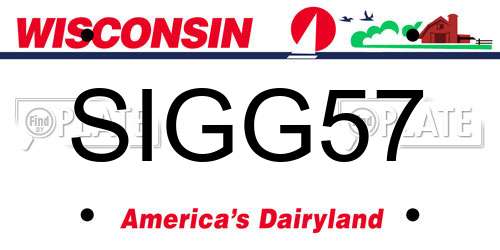 SIGG57 Wisconsin License Plate