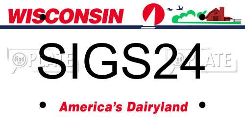 SIGS24 Wisconsin License Plate