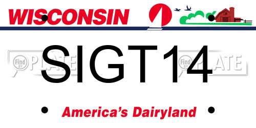 SIGT14 Wisconsin License Plate