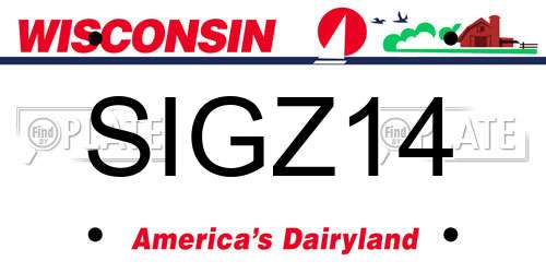 SIGZ14 Wisconsin License Plate
