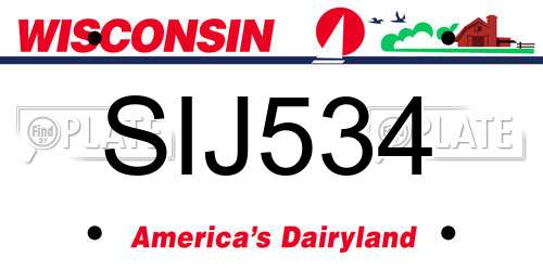 SIJ534 Wisconsin License Plate