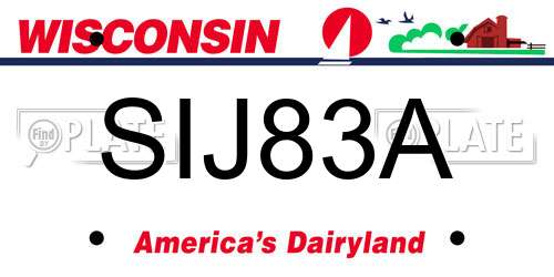 SIJ83A Wisconsin License Plate