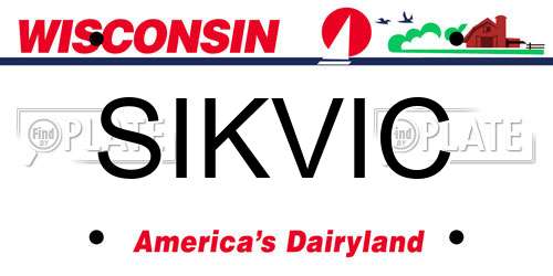 SIKVIC Wisconsin License Plate