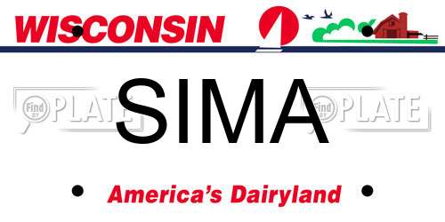 SIMA Wisconsin License Plate