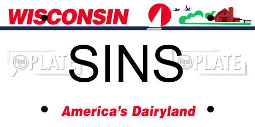 SINS Wisconsin License Plate
